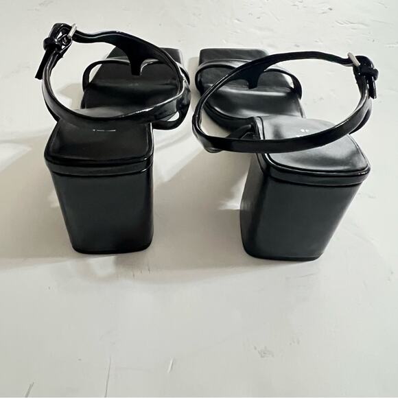 Zara Black BLOCK HEEL SANDALS Size 7.5 US - Picture 13 of 14